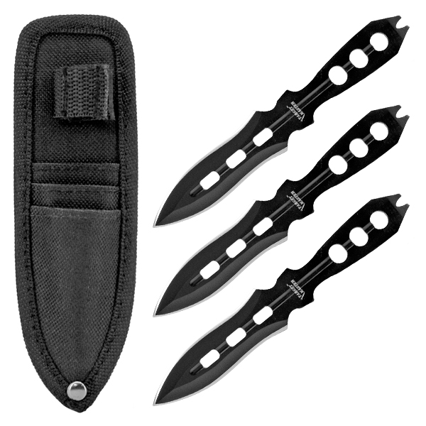 6.13" Wing Tipped Throwing Knives Set - Black
