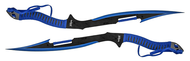 26" Curved Dual Wield Tactical Master Swords - Blue