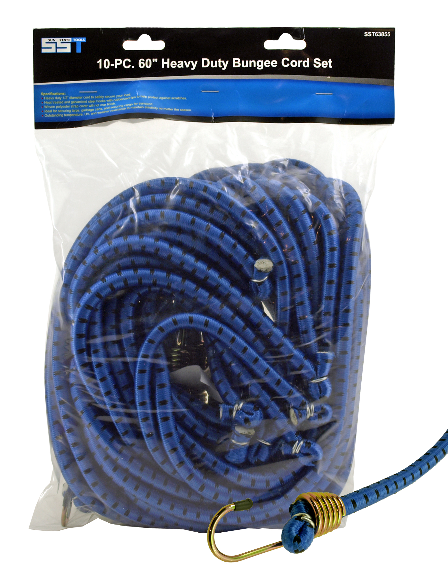 10 pc - 60" Heavy Duty Bungee Cord Set - Sun State Tools