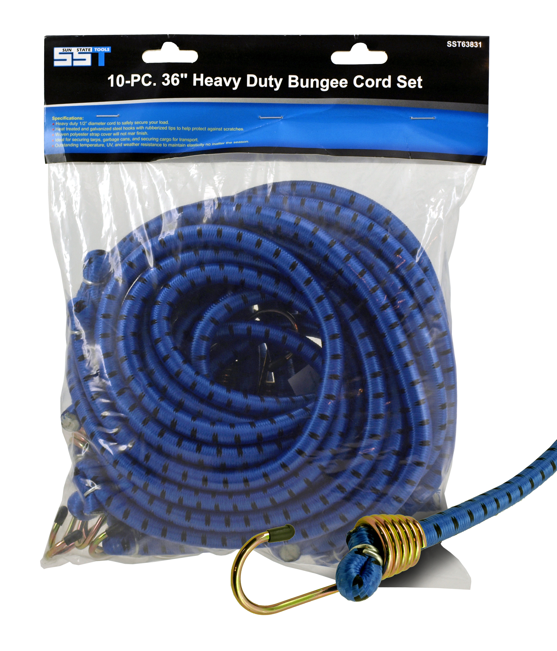 10 pc - 36" Heavy Duty Bungee Cord Set - Sun State Tools
