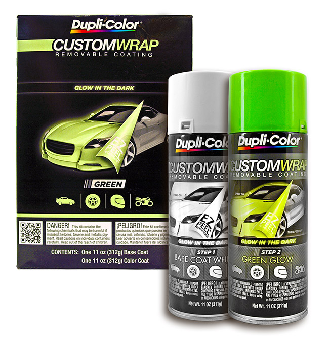 Dupli-Color Custom Wrap Removable Coating Glow-In-The-Dark Spray Paint Kit