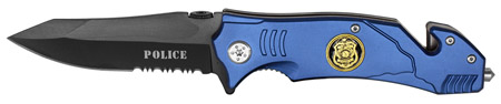 4.5" Spring Assist Police Folding Knife - Navy Blue