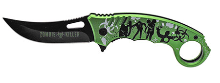 5" Spring Assist Zombie Killer Folding Knife - Green