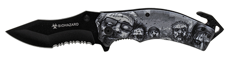 4.75" Spring Assist Zombie Killer Knife - Grey