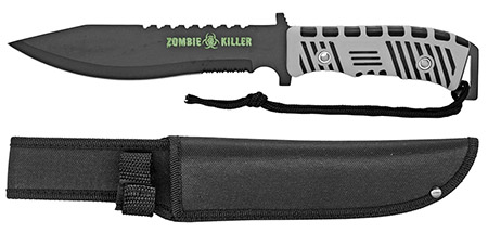 13" Zombie Killer Hunting Knife - Grey Handle