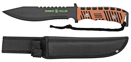 13" Zombie Killer Hunting Knife - Orange Handle