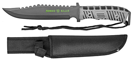13" Zombie Killer Hunting Knife - Grey Handle