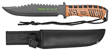 13" Zombie Killer Hunting Knife - Orange Handle