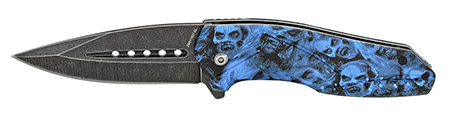 4.5" Spring Assist Zombie Folding Knife - Blue