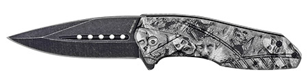 4.5" Spring Assist Zombie Folding Knife - Silver