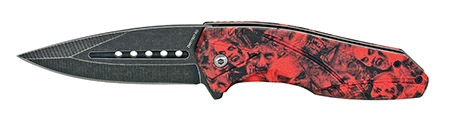 4.5" Spring Assist Zombie Folding Knife - Red