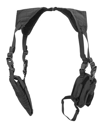 Lancer Tactical Shoulder Gun Holster with Additional Magazine Clip Storage - CA-349BN