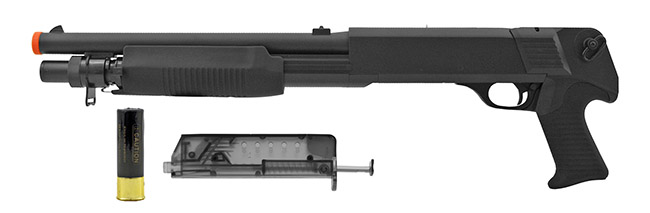 Double Eagle M56 M3 Multi-Shot Airsoft Pistol Grip Shotgun M56B Gun - Black