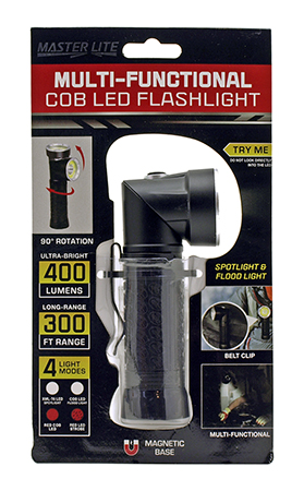 400 Lumen Multi-Functional COB LED Military Style Red and White Tactical Flashlight - Master Lite