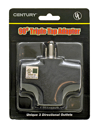 90 Degree Triple Adapter Outlet Converter - Century