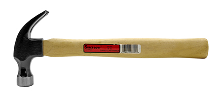 16 oz. Hammer Head Curved Claw Hammer with Wooden Handle - Braco