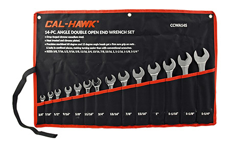 14 - pc. Angle Double Open End Wrench Set - Cal-Hawk CCWA14S
