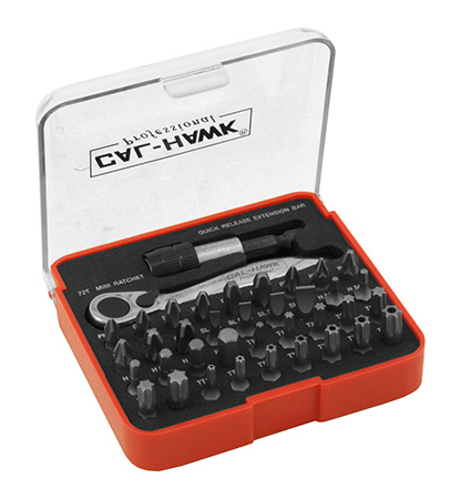 38 - pc. Mini Ratchet Screw and Hardware Driver Bit Set - Cal-Hawk ASDM38P