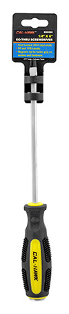 1/4" x 6" Flat Head Screwdriver with Magnetic Tip- Cal-Hawk BSDGS6