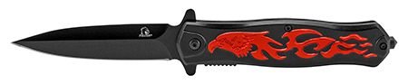 4.75" Falcon Spring Assisted Folding Knife - Black and Red