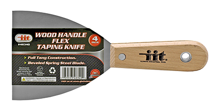 4" Full Tang Flat Head Wood Handle Flex Taping Knife Scraper Tool - IIT
