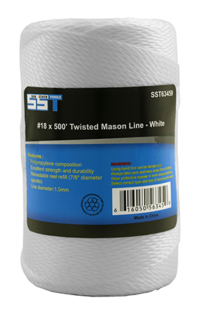 Sun State Tools - #18 x 500' Twisted Mason Line - White