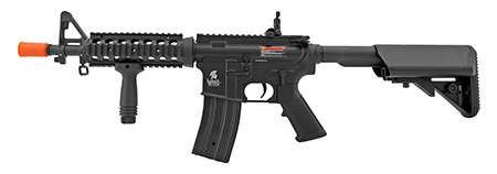 Lancer Tactical Full Metal AR-15 Style M4 AEG Airsoft Assault Rifle with Collapsible Stock - Black