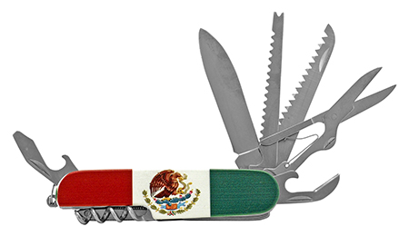 3.5" Utility Swiss Army Style Folding Pocket Knife - Mexican Flag
