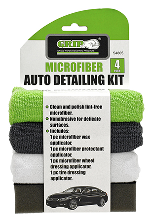 4 - pk. Microfiber Auto Detailing Kit - Grip