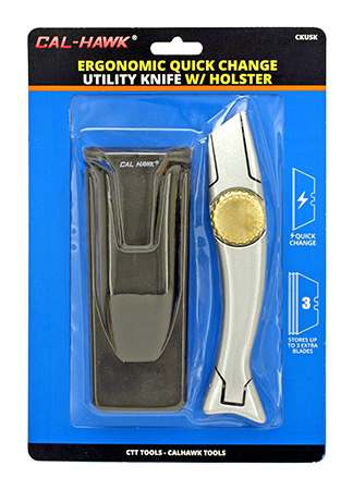 Ergonomic Quick Change Utility Knife with Holster - Cal-Hawk