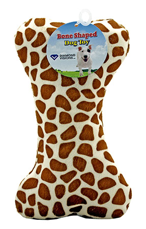 Bone Shaped Light Weight Plush Dog Toy with Squeeker for Large and Small Dogs - Diamond Visions