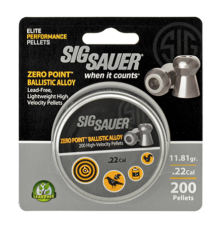 200 - ct. Zero Point Ballistic Alloy .22 Cal. Pellets - SIG SAUER