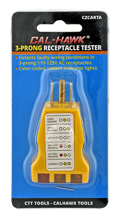 3-Prong Receptacle Tester - Cal-Hawk