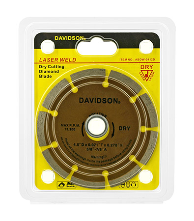 4.5" Davidson Laser Weld Segmented Dry Cutting Diamond Blade - Valley Industries ABDW-0412D