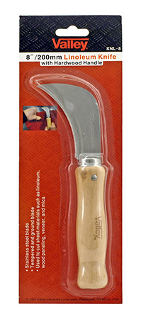 Valley Tools 8" Linoleum Knife with Hardwood Handle - KNL-8