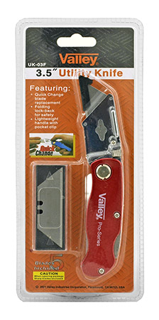 Valley Tools 3.5" Folding Pocket Utility Knife Box Cutter - UK-03F