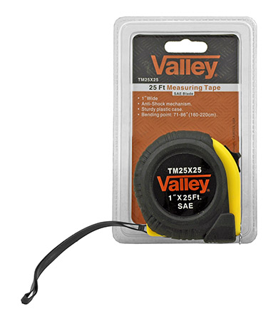 Valley Tools 25' SAE Standard Measurement Tape Measure - TM25X25