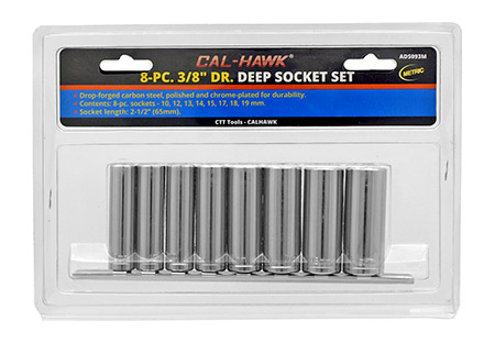 8-pc. 3/8" Drive Deep Metric Socket Set