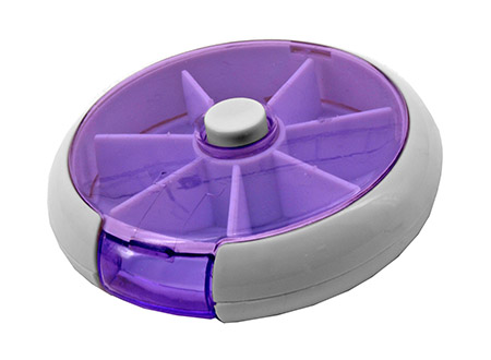 Round Rotating Weekly Pill Cases Box Large Medicine Organizer - Diamond Visions
