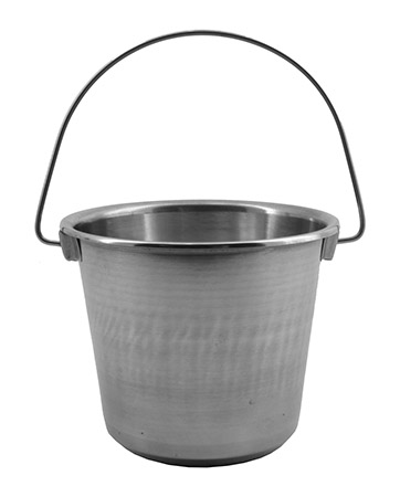 1/4 Gallon Stainless Steel Work Bucket with Reinforced Swivel Carrying Handle
