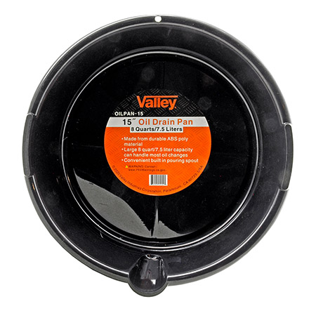 15" Large Oil Change Drain Pan - Valley Tools - OILPAN-15