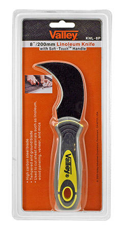 7.75" Linoleum Knife with Soft Touch Handle - Valley Tools - KNL-8P