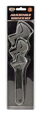 3-pc. 6" 8" and 10" Black Oxide Adjustable Wrench Set - IIT
