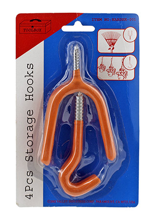 4 - pc. Rubberized Garage Storage Hooks - Valley Tools