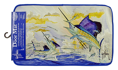Jumping Florida Marlin Guy Harvey Ocean Scene Welcome Door Mat