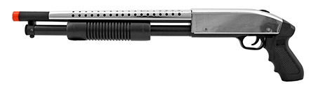 UK Arms P388 Pump Action Chromed Out Gangsta Airsoft Shotgun - Chrome