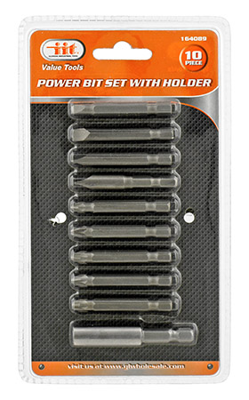 10 - pc. Power Bit Set with Holder