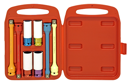8 - pc. 1/2" DR. Torque Extension Bar & Thinwall Deep Impact Socket Set