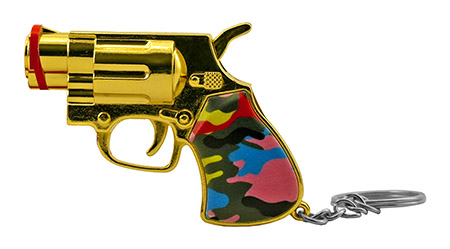 American Revolver Style Pistol Refillable Torch Lighter Keychain - Diamond Visions