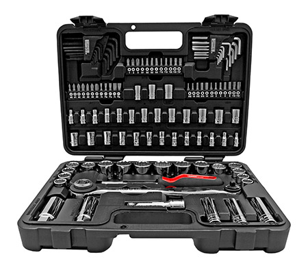 GearHead - 120 pc. SAE and Metric Socket Set with 3-in-1 Ratchet Handle - #GH5641